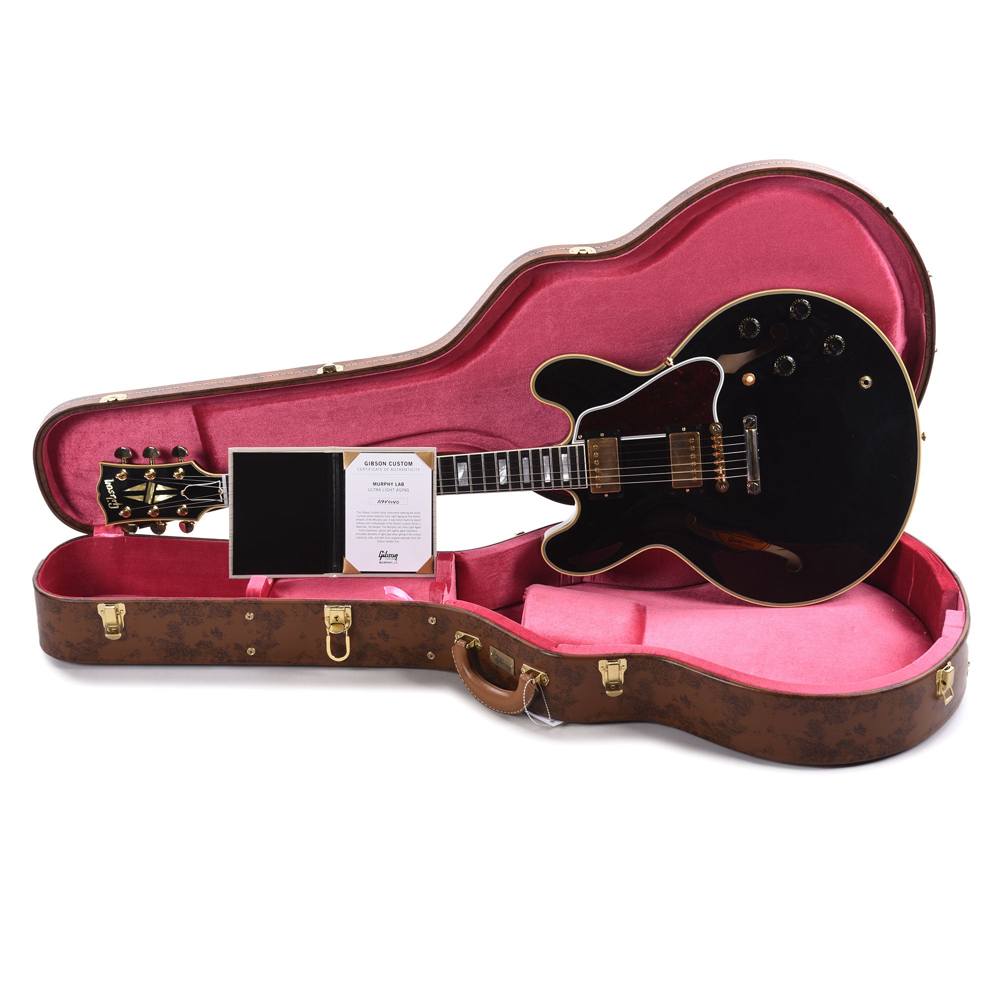 Gibson Custom Shop Murphy Lab 1959 ES-355 Reissue Ebony Ultra Light Aged w/Stop Bar Electric Guitars / Semi-Hollow