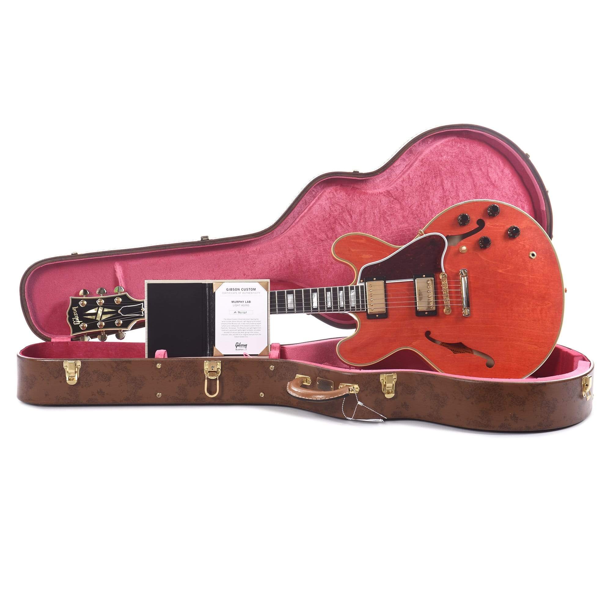Gibson Custom Shop Murphy Lab 1959 ES-355 Reissue Stop Bar Watermelon Red Light Aged Electric Guitars / Semi-Hollow