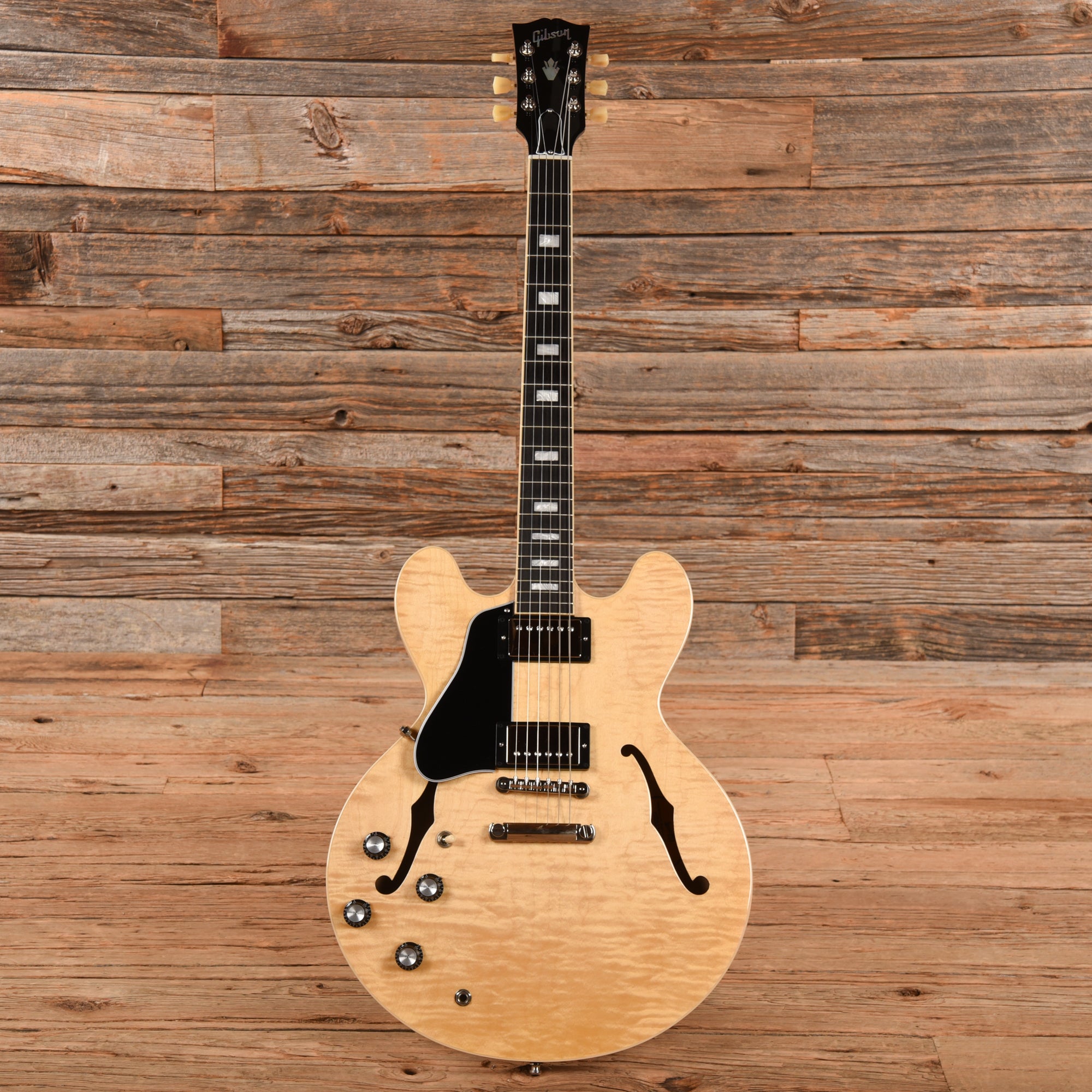 Gibson ES-335 Block Figured Antique Natural 2021 LEFTY Electric Guitars / Semi-Hollow