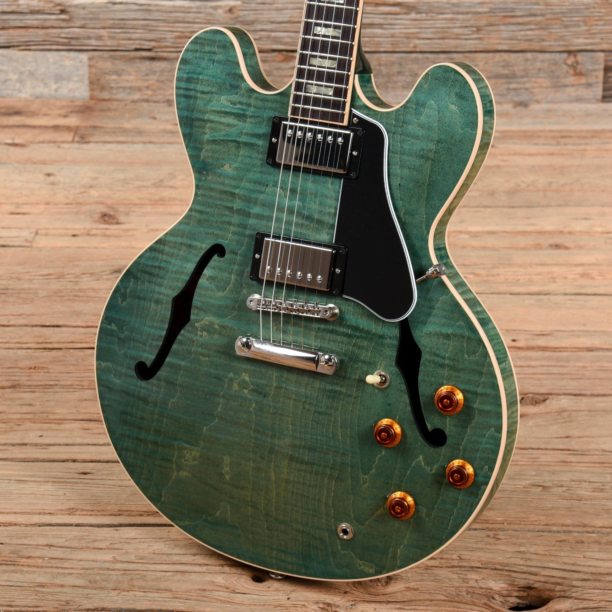 Gibson Memphis ES-335 Figured Green Electric Guitars / Semi-Hollow
