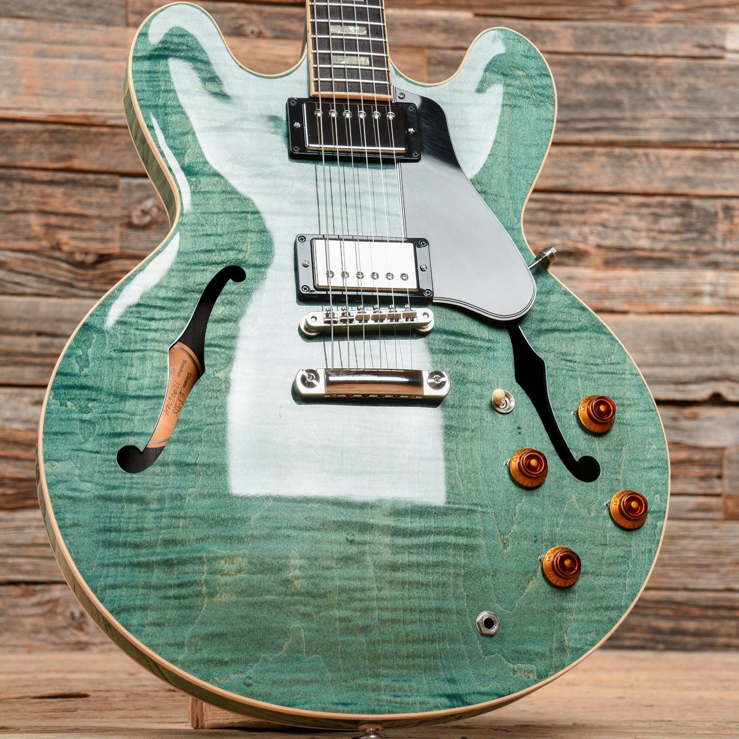 Gibson Memphis ES-335 Figured Green Electric Guitars / Semi-Hollow