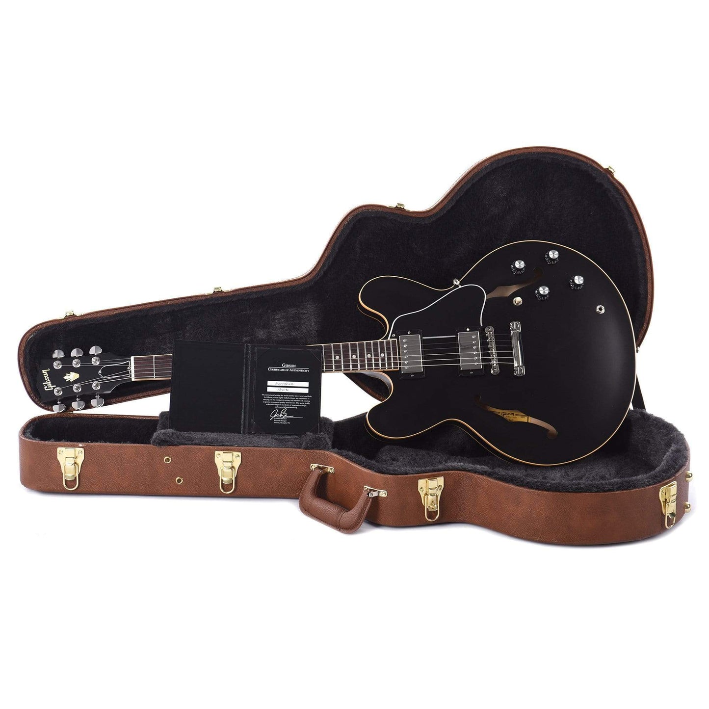 Gibson Memphis ES-335 Satin Trans Black Electric Guitars / Semi-Hollow