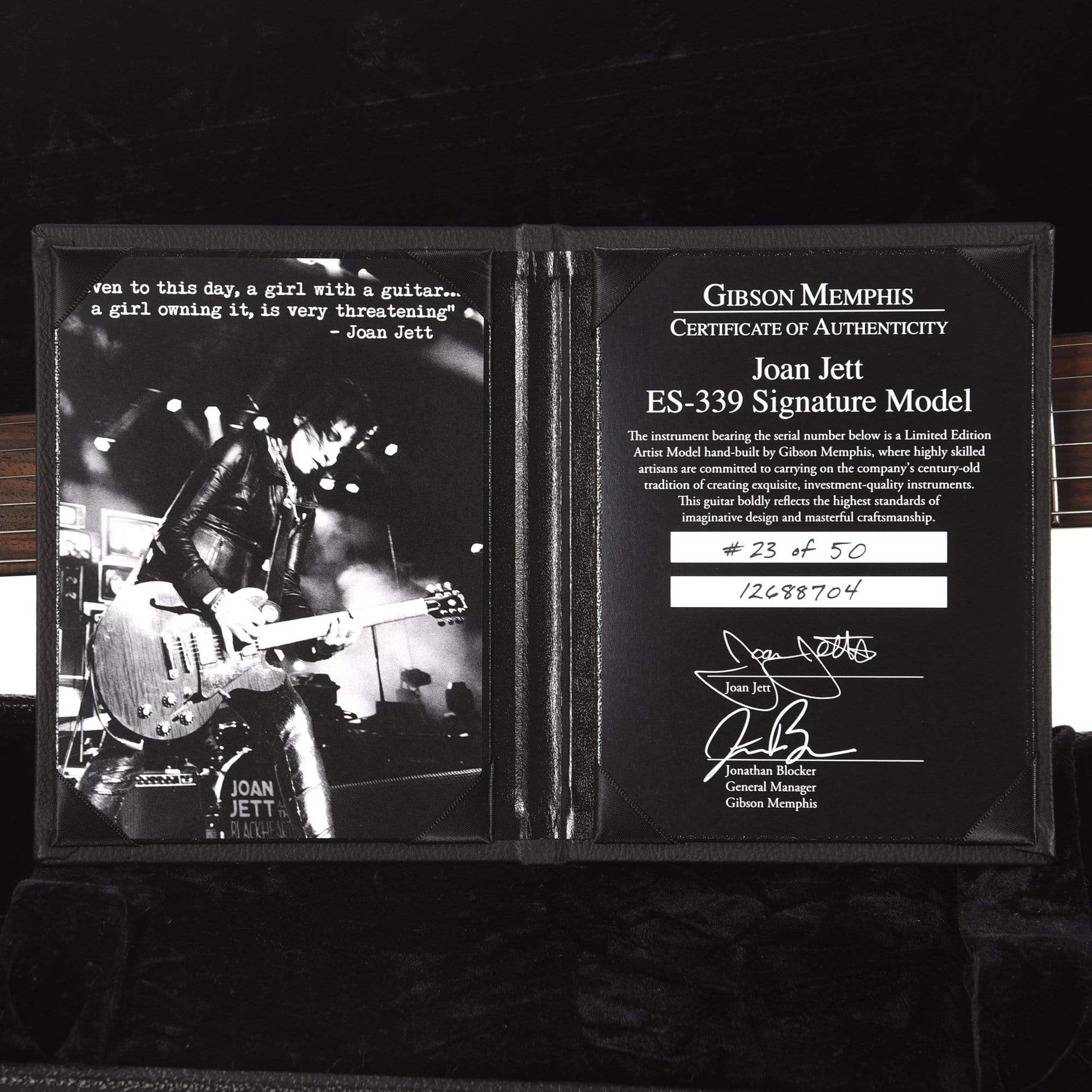 Gibson Signature Joan Jett ES-339 Figured Wine Red SIGNED Electric Guitars / Semi-Hollow