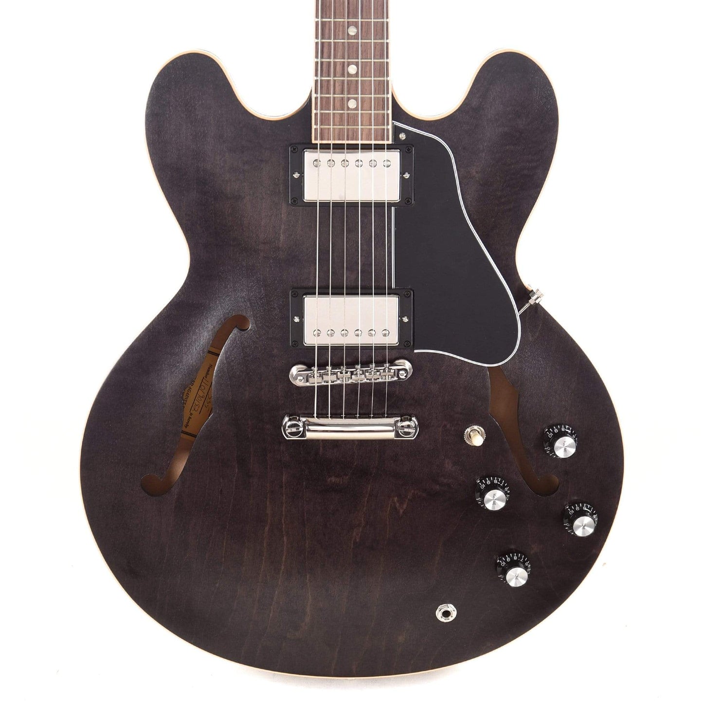 Gibson USA ES-335 Satin Trans Black Electric Guitars / Semi-Hollow
