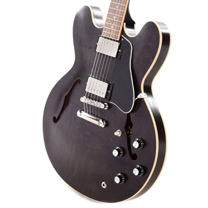 Gibson USA ES-335 Satin Trans Black Electric Guitars / Semi-Hollow