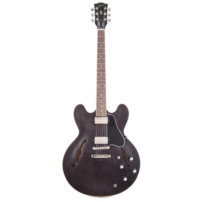 Gibson USA ES-335 Satin Trans Black Electric Guitars / Semi-Hollow