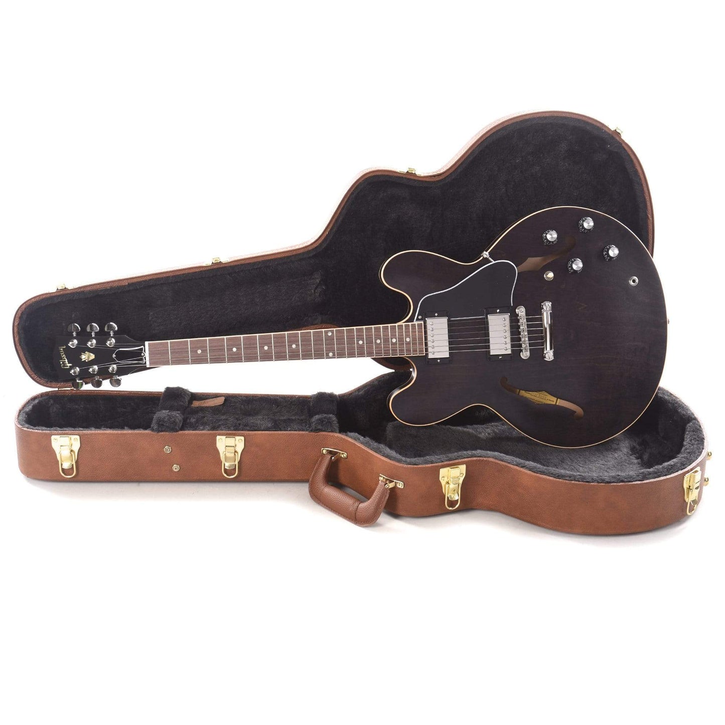 Gibson USA ES-335 Satin Trans Black Electric Guitars / Semi-Hollow