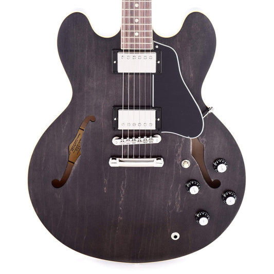 Gibson USA ES-335 Satin Trans Black Electric Guitars / Semi-Hollow