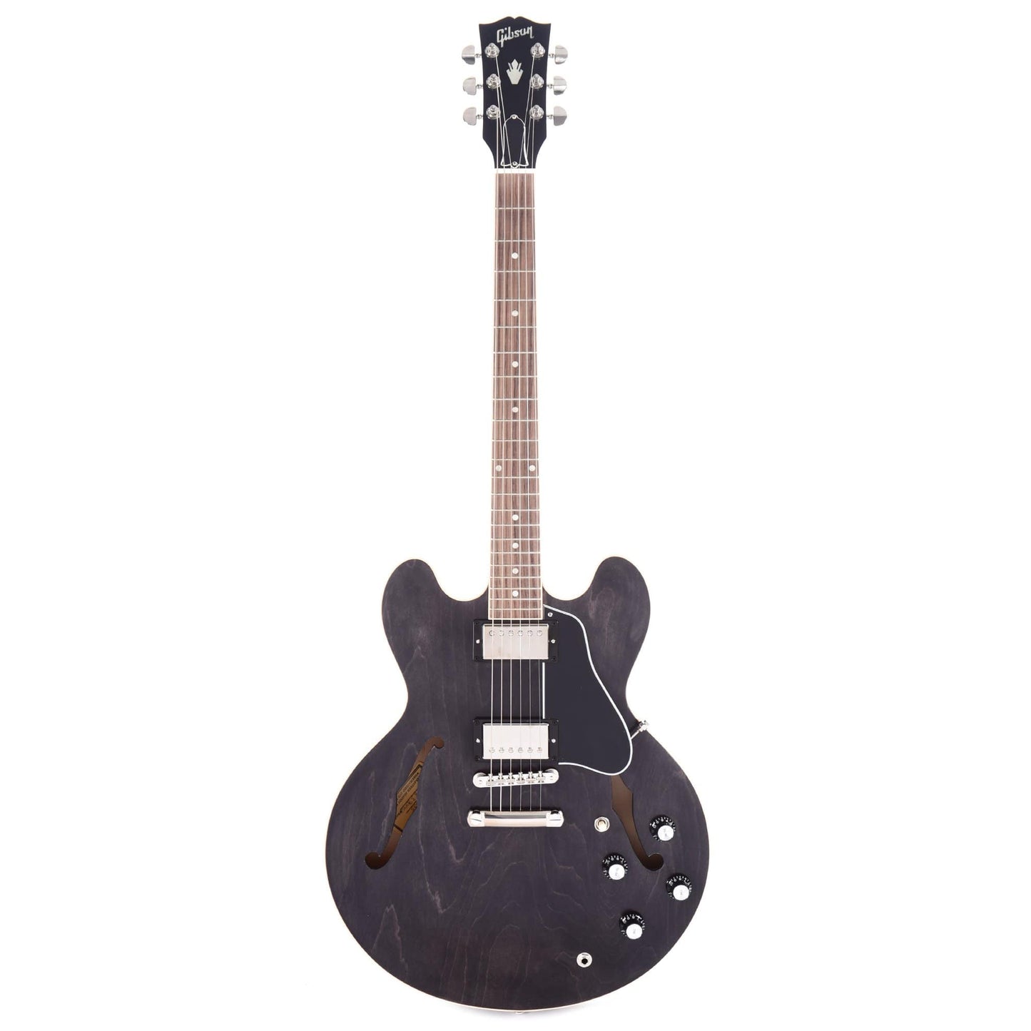 Gibson USA ES-335 Satin Trans Black Electric Guitars / Semi-Hollow
