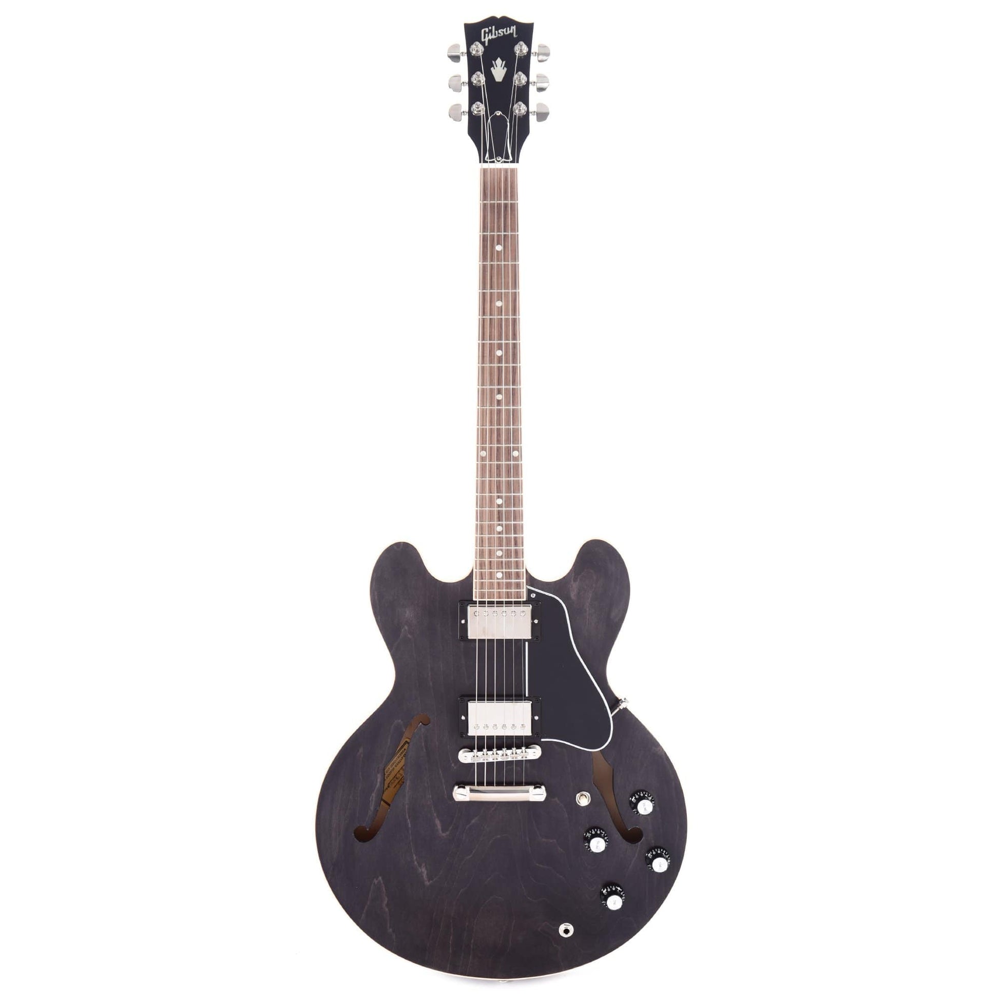 Gibson USA ES-335 Satin Trans Black Electric Guitars / Semi-Hollow