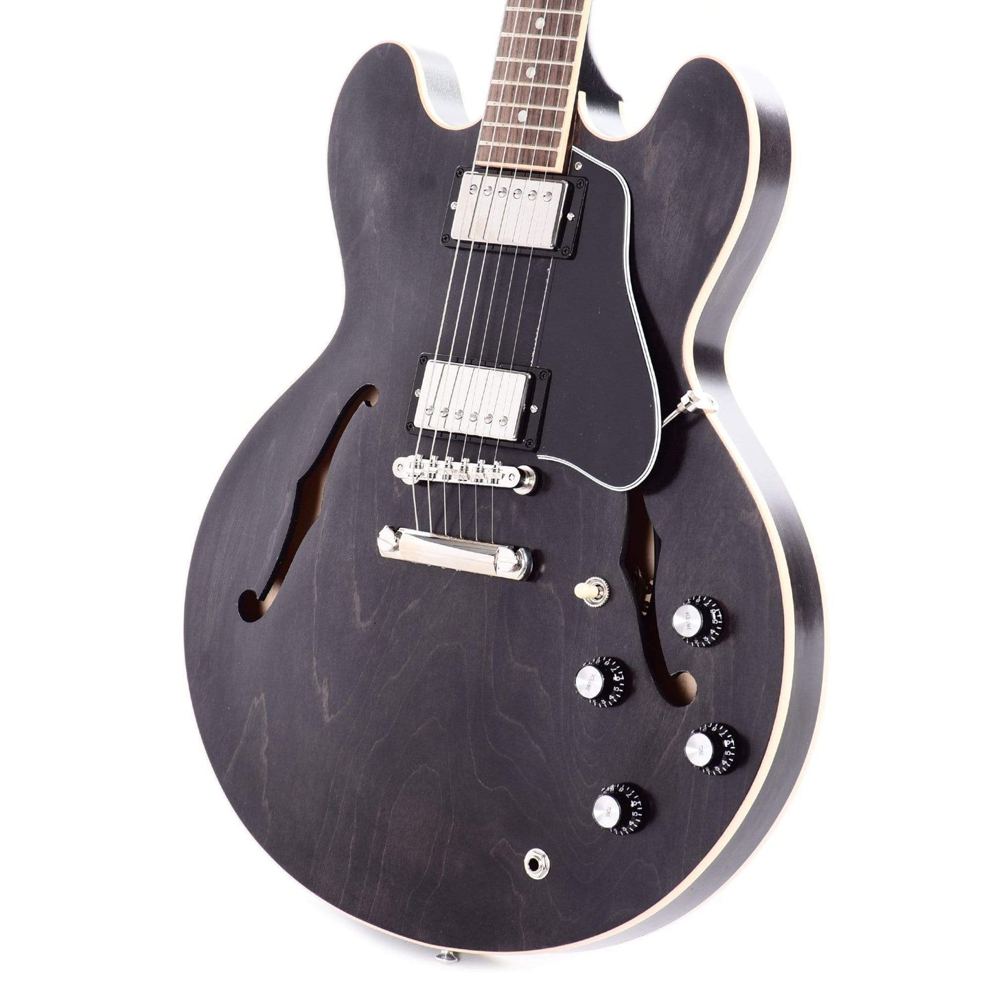 Gibson USA ES-335 Satin Trans Black Electric Guitars / Semi-Hollow