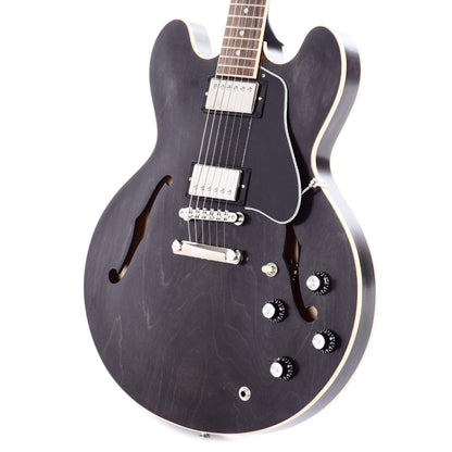 Gibson USA ES-335 Satin Trans Black Electric Guitars / Semi-Hollow