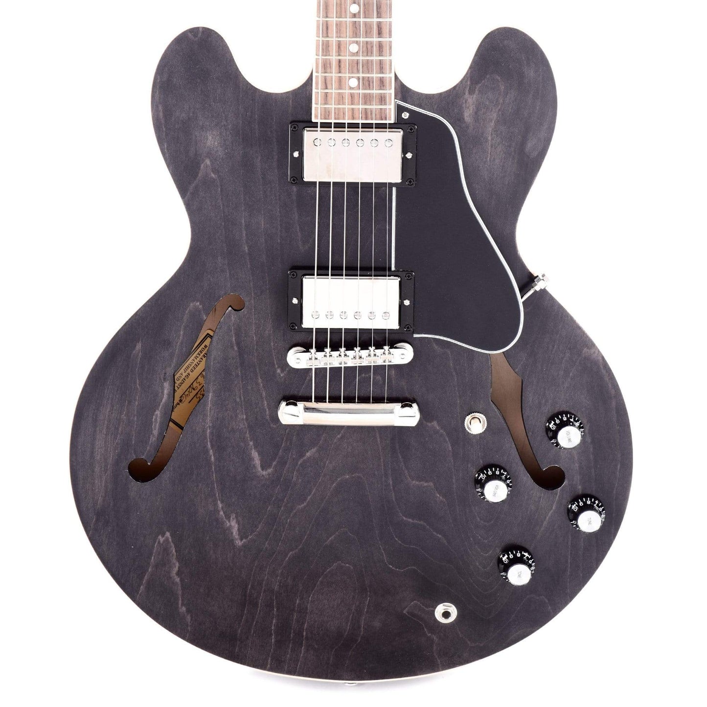 Gibson USA ES-335 Satin Trans Black Electric Guitars / Semi-Hollow