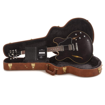 Gibson USA ES-335 Satin Trans Black Electric Guitars / Semi-Hollow