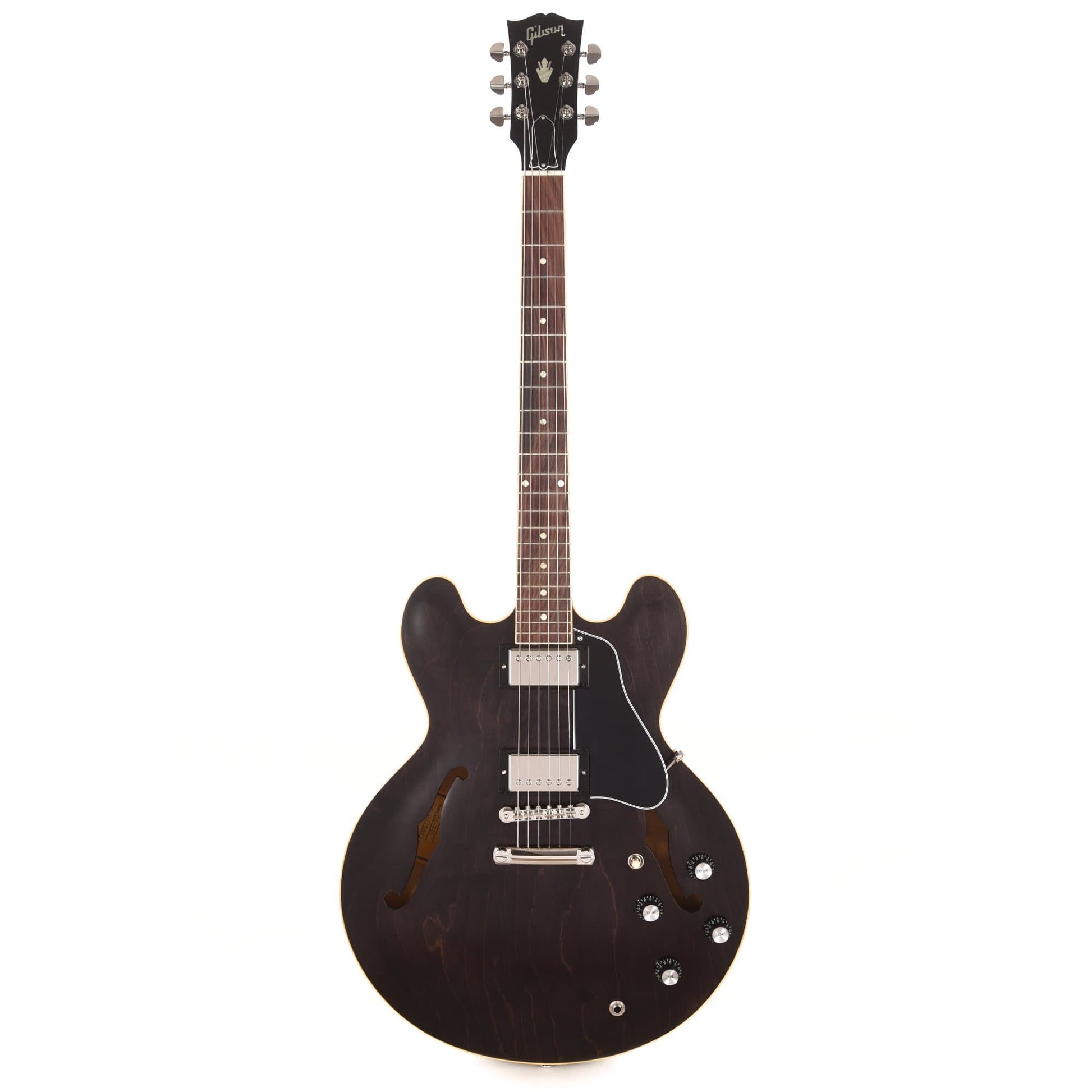 Gibson USA ES-335 Satin Trans Black Electric Guitars / Semi-Hollow