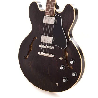 Gibson USA ES-335 Satin Trans Black Electric Guitars / Semi-Hollow