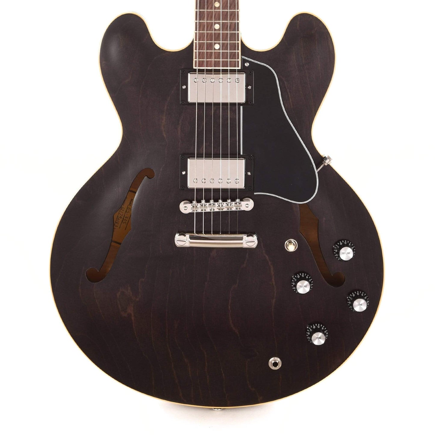 Gibson USA ES-335 Satin Trans Black Electric Guitars / Semi-Hollow