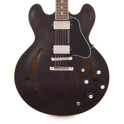 Gibson USA ES-335 Satin Trans Black Electric Guitars / Semi-Hollow