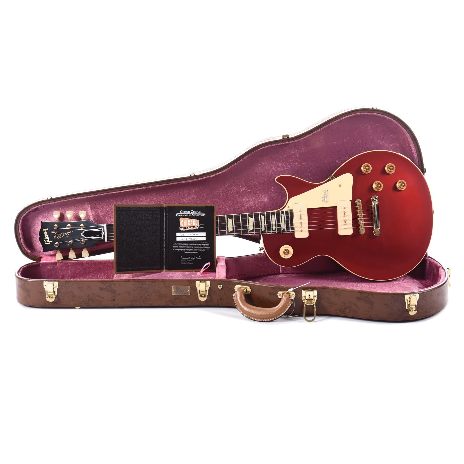 Gibson Custom 1956 Les Paul Standard "CME Spec" Antique Sparkling Burgundy VOS Electric Guitars / Solid Body