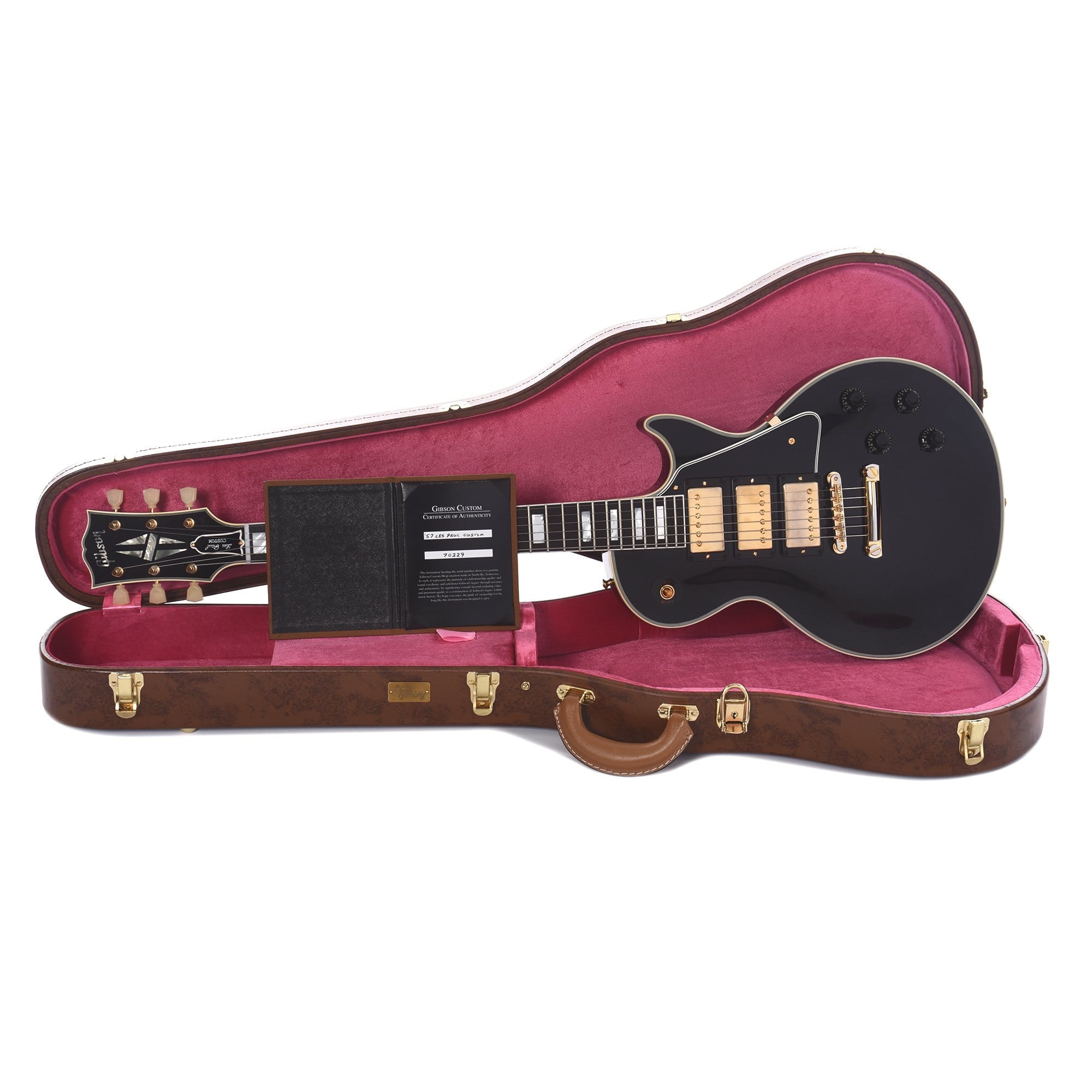 Gibson Custom 1957 Les Paul Custom Reissue 3-Pickup Ebony VOS Electric Guitars / Solid Body