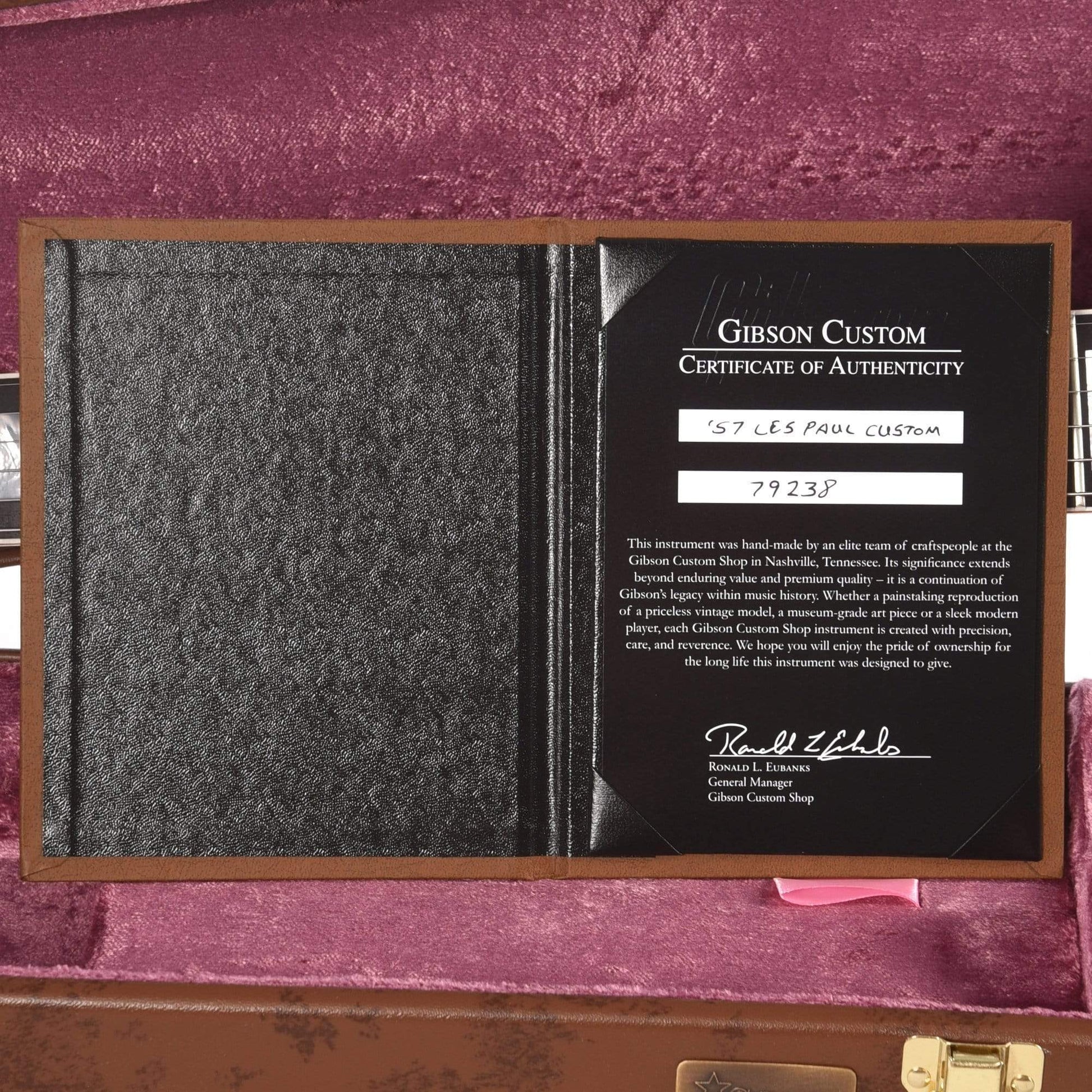 Gibson Custom 1957 Les Paul Custom Reissue 3-Pickup Ebony VOS Electric Guitars / Solid Body