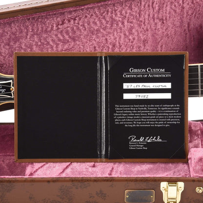 Gibson Custom 1957 Les Paul Custom Reissue 3-Pickup Ebony VOS w/Bigsby Electric Guitars / Solid Body