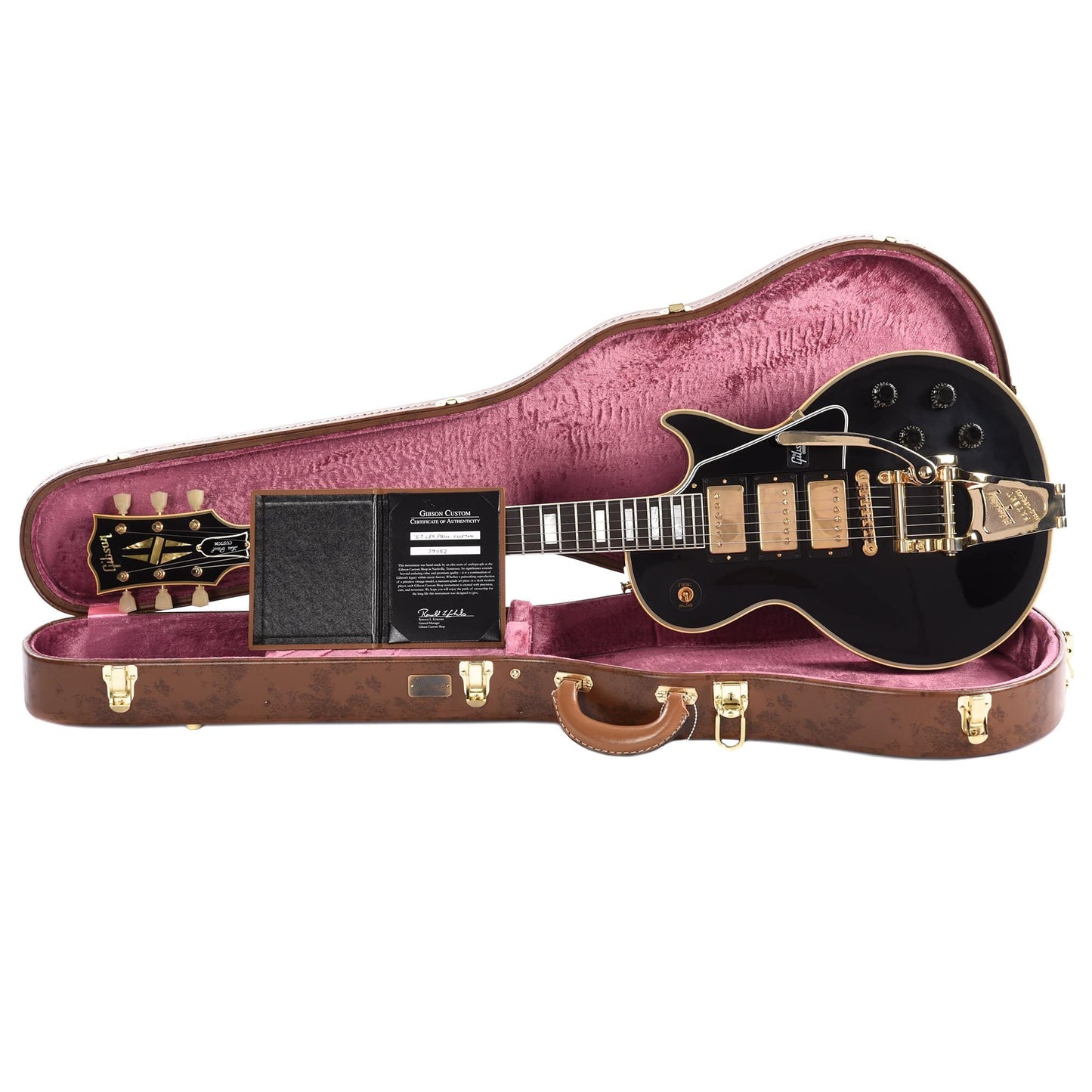 Gibson Custom 1957 Les Paul Custom Reissue 3-Pickup Ebony VOS w/Bigsby Electric Guitars / Solid Body