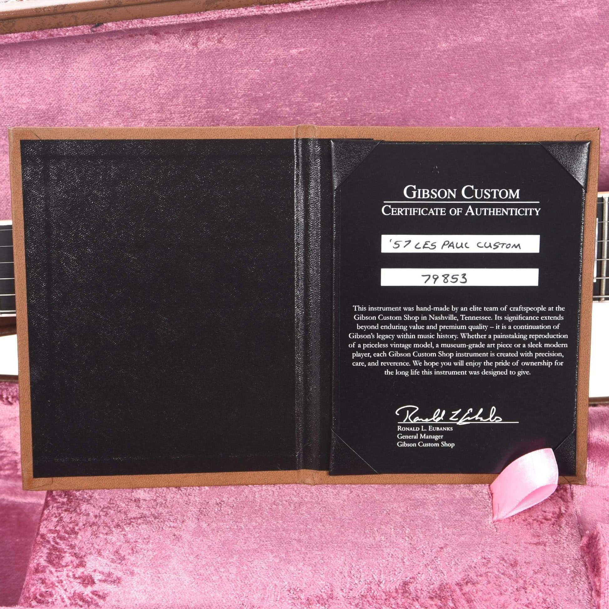 Gibson Custom 1957 Les Paul Custom Reissue 3-Pickup Ebony VOS w/Bigsby Electric Guitars / Solid Body