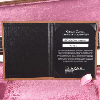 Gibson Custom 1957 Les Paul Custom Reissue 3-Pickup Ebony VOS w/Bigsby Electric Guitars / Solid Body