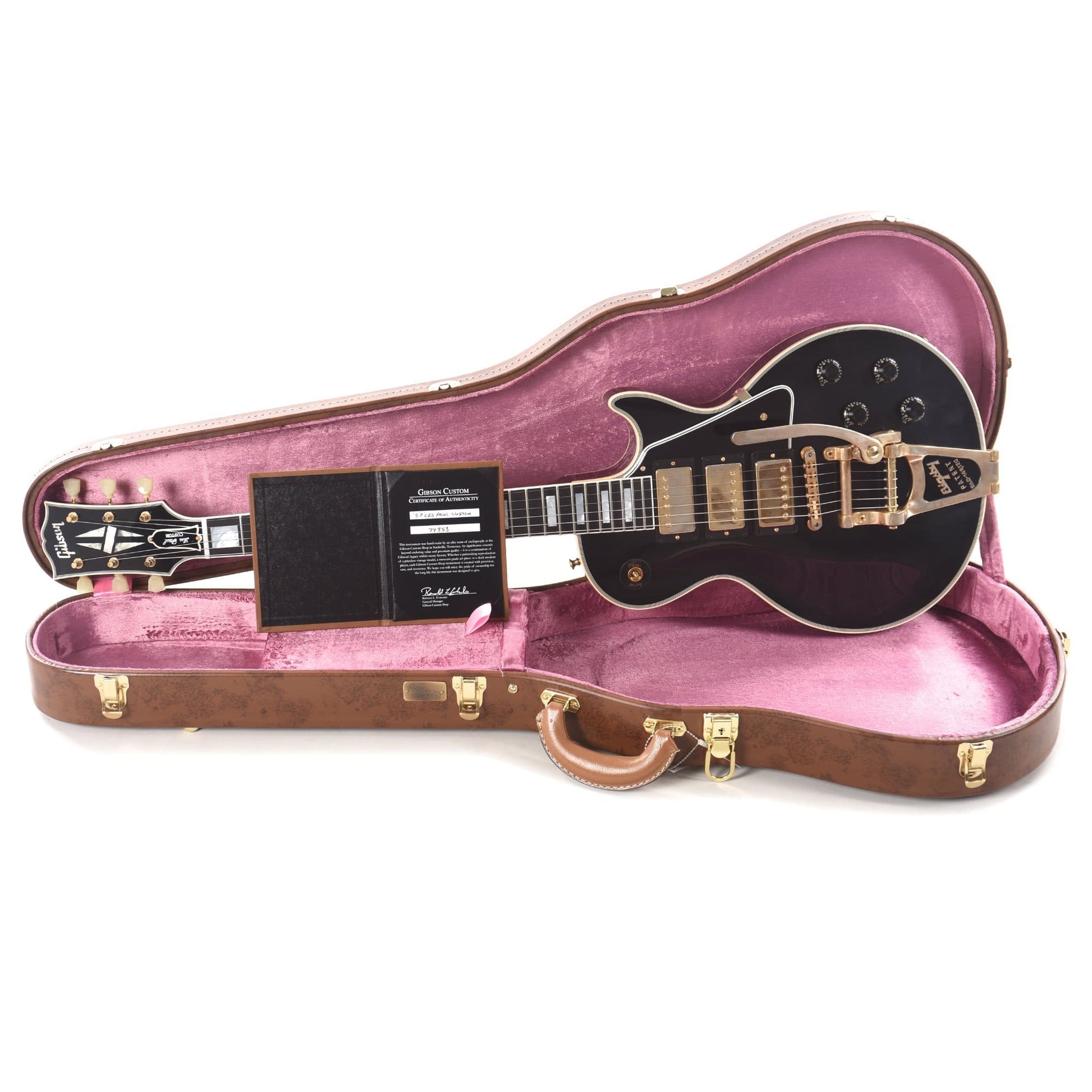 Gibson Custom 1957 Les Paul Custom Reissue 3-Pickup Ebony VOS w/Bigsby Electric Guitars / Solid Body