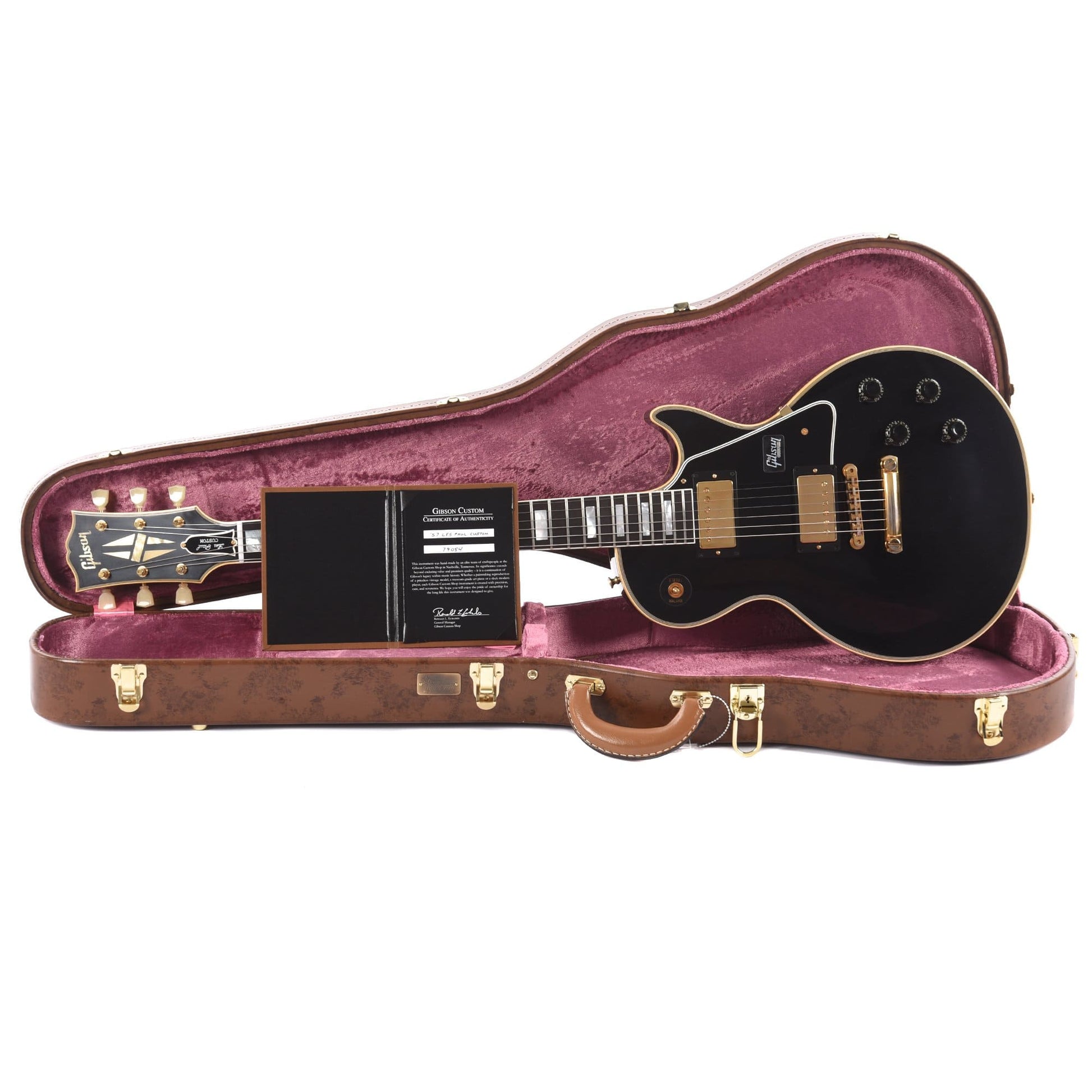 Gibson Custom 1957 Les Paul Custom Reissue Ebony VOS Electric Guitars / Solid Body