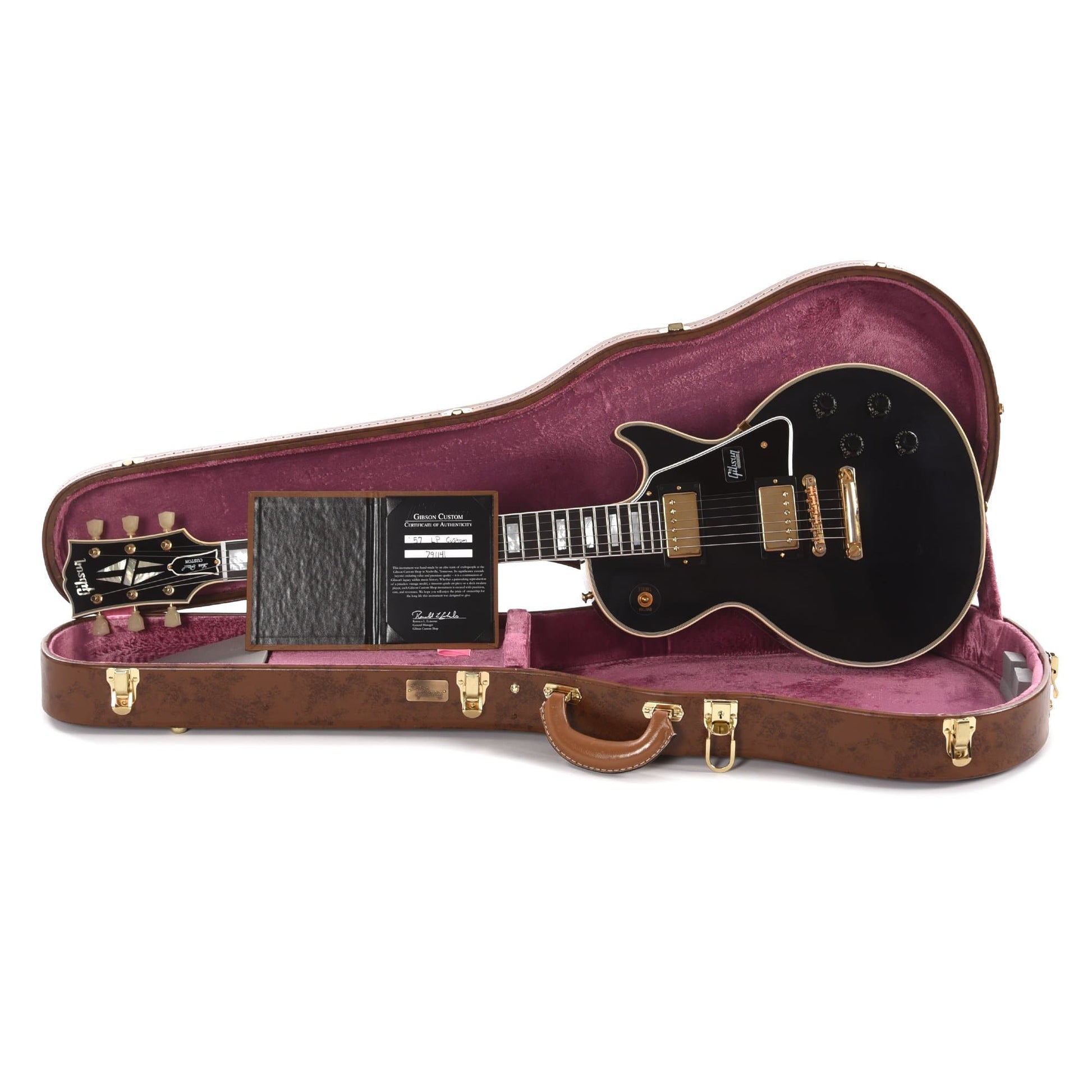 Gibson Custom 1957 Les Paul Custom Reissue Ebony VOS Electric Guitars / Solid Body
