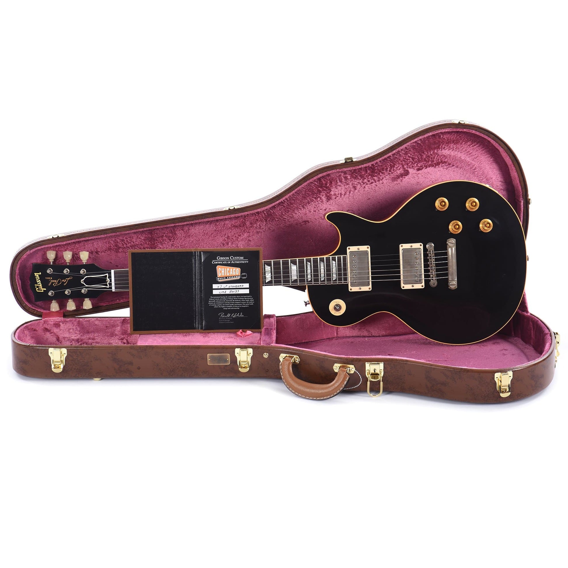Gibson Custom 1957 Les Paul Standard Lamp Black VOS Electric Guitars / Solid Body