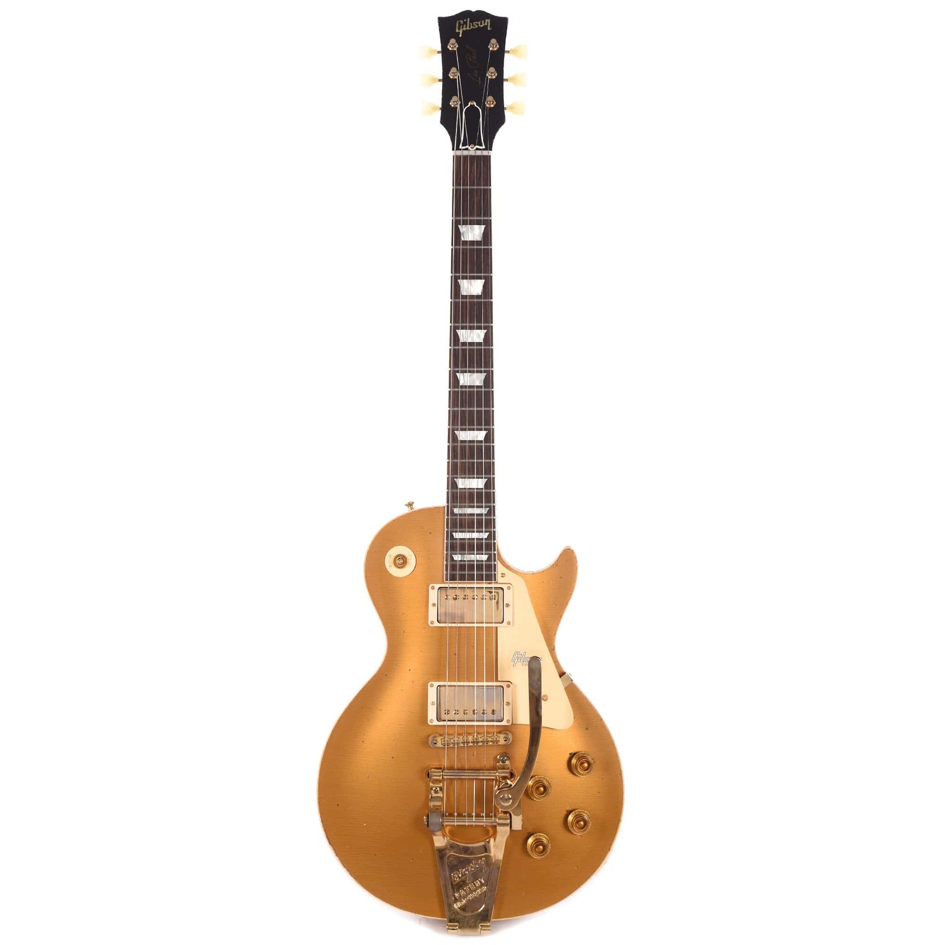 Gibson Custom 1957 Les Paul Standard Plain Top Pearl Gold Heavy Aged w/Bigsby Electric Guitars / Solid Body