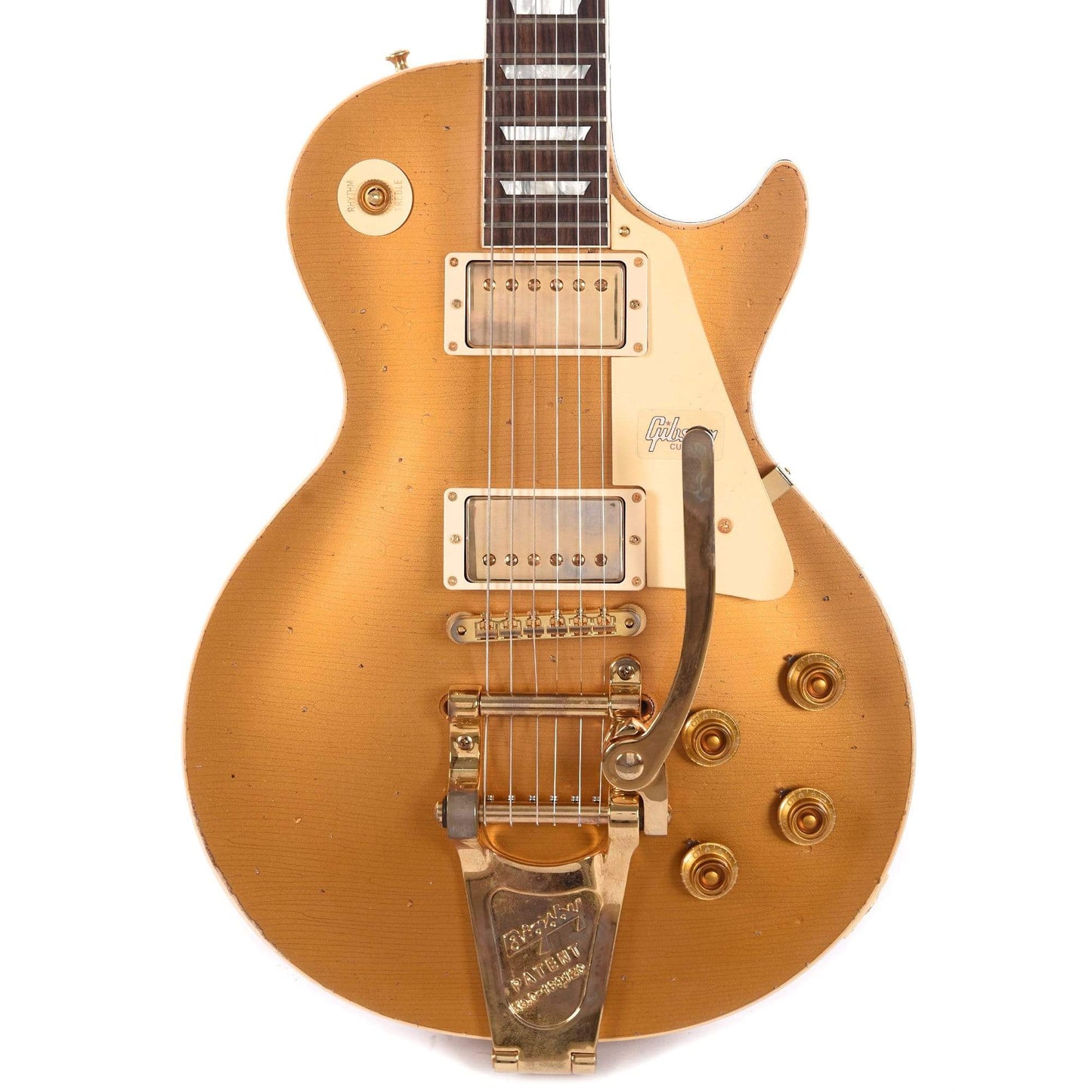 Gibson Custom 1957 Les Paul Standard Plain Top Pearl Gold Heavy Aged w/Bigsby Electric Guitars / Solid Body