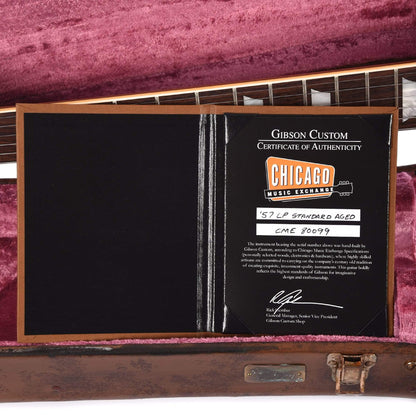 Gibson Custom 1957 Les Paul Standard Plain Top Pearl Gold Heavy Aged w/Bigsby Electric Guitars / Solid Body