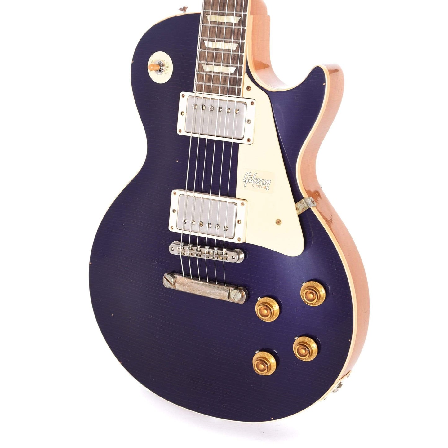 Gibson Custom 1957 Les Paul Standard Reissue Candy Blue Natural Back Aged Electric Guitars / Solid Body