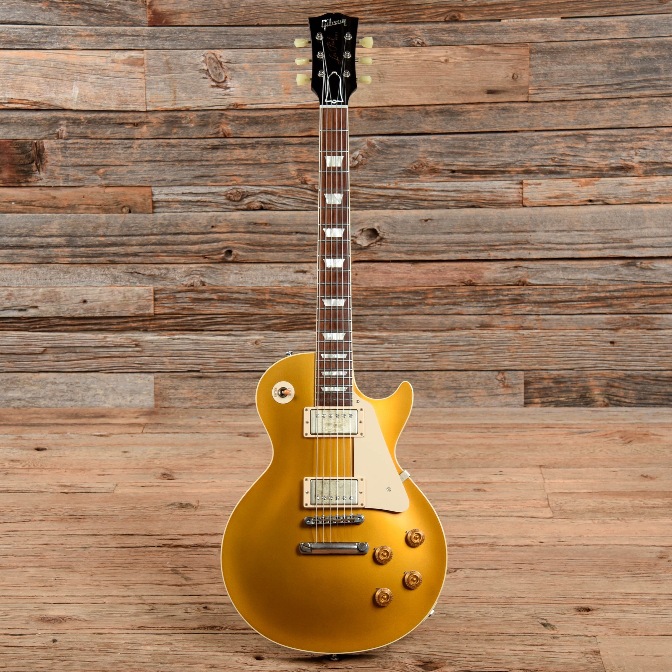 Gibson Custom 1957 Les Paul Standard Reissue VOS Gold Top Dark Back 20