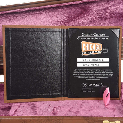 Gibson Custom 1958 Les Paul Standard "CME Spec" Plain Top Amber VOS w/59 Carmelita Neck Electric Guitars / Solid Body