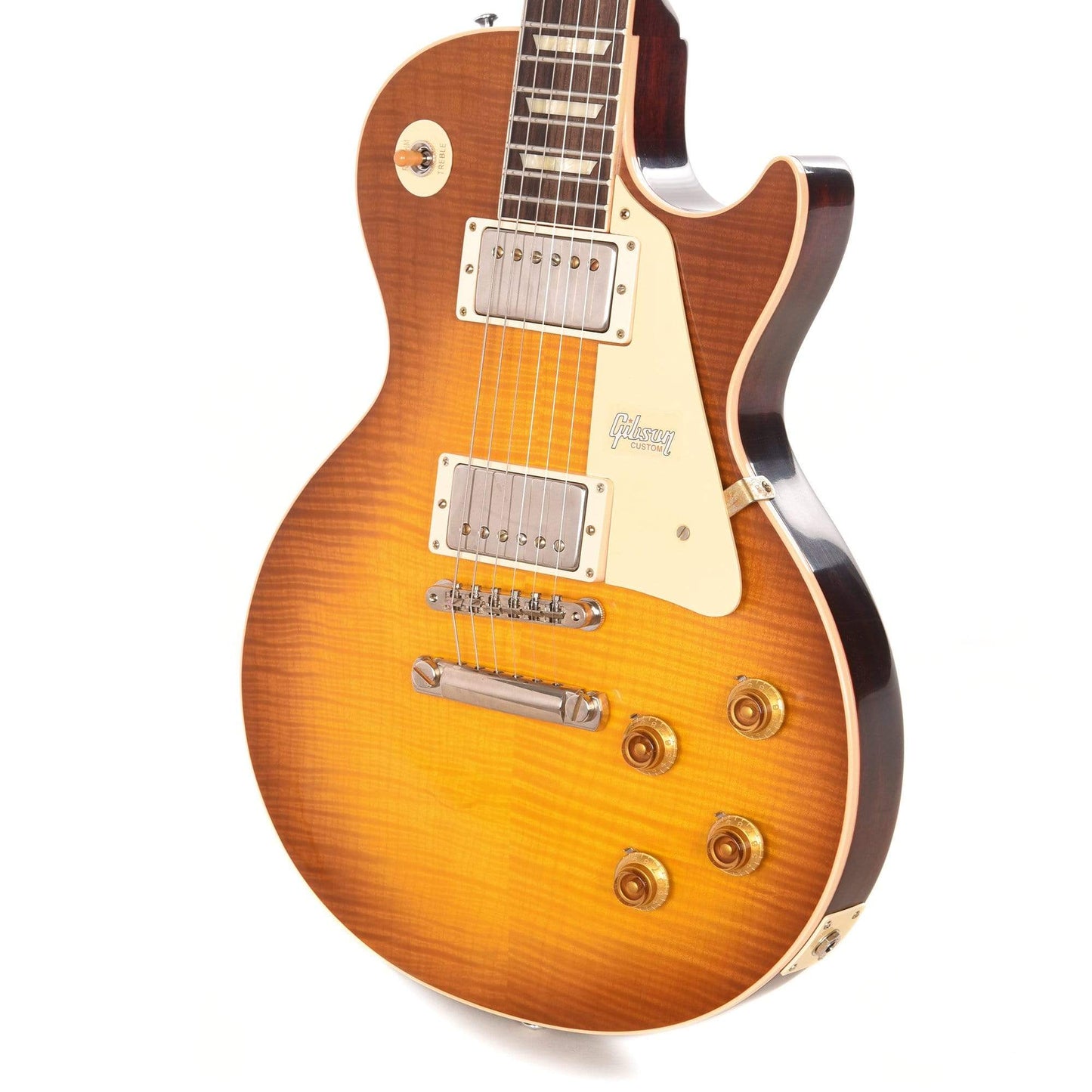 Gibson Custom 1958 Les Paul Standard "CME Spec" Plain Top Amber VOS w/59 Carmelita Neck Electric Guitars / Solid Body