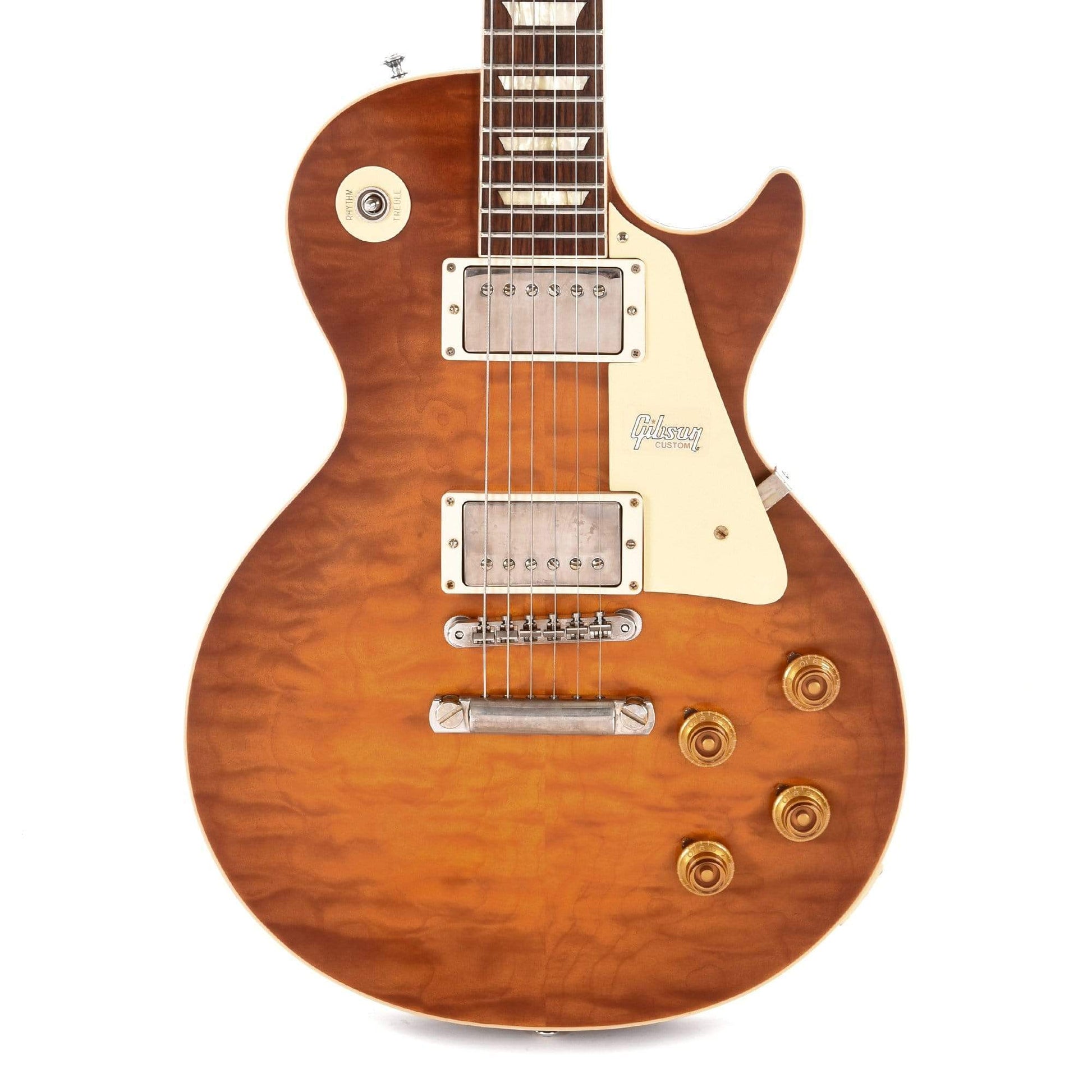 Gibson Custom 1958 Les Paul Standard "CME Spec" Plain Top Amber VOS w/59 Carmelita Neck Electric Guitars / Solid Body
