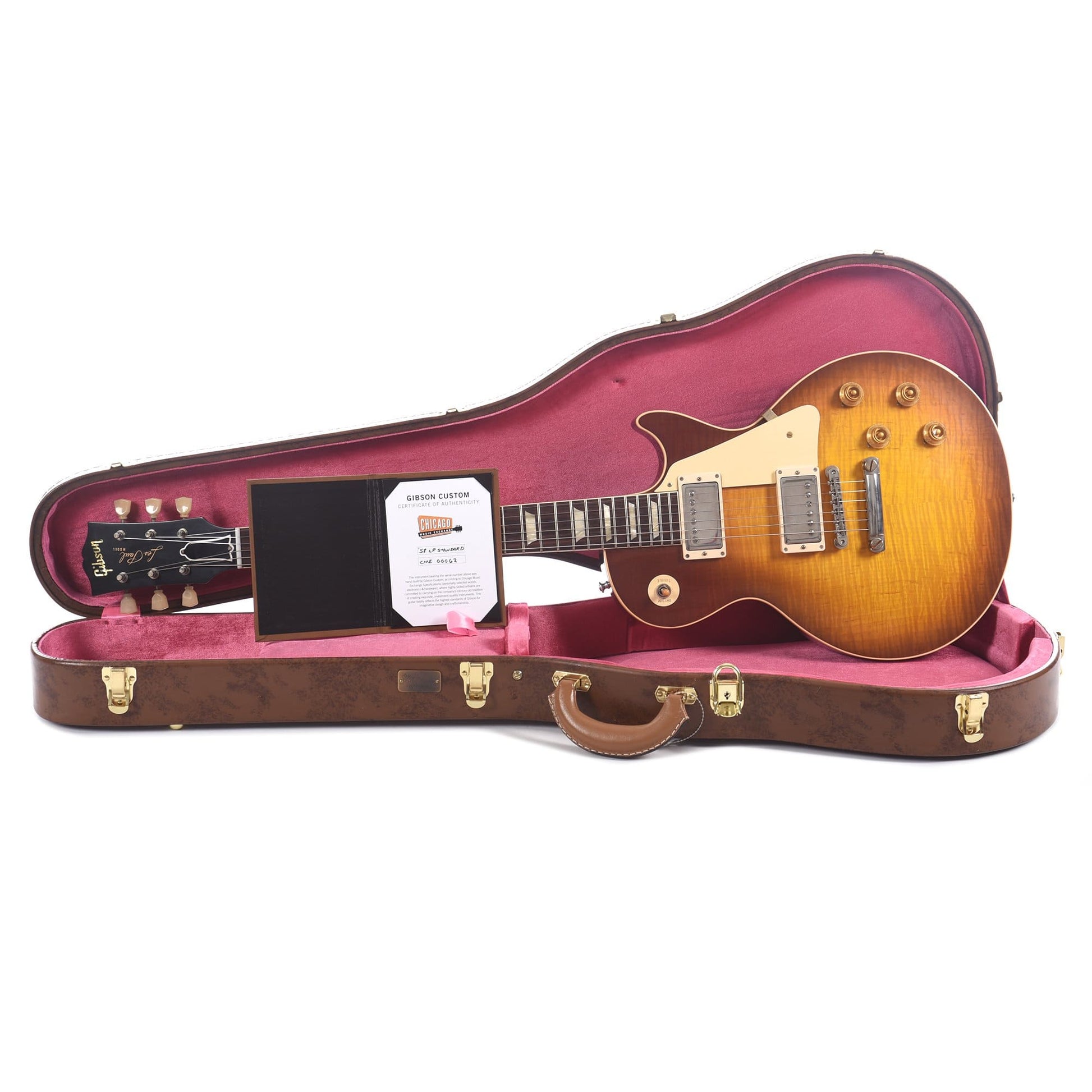 Gibson Custom 1958 Les Paul Standard "CME Spec" Plain Top Cherry Tea Burst VOS w/59 Carmelita Neck Electric Guitars / Solid Body