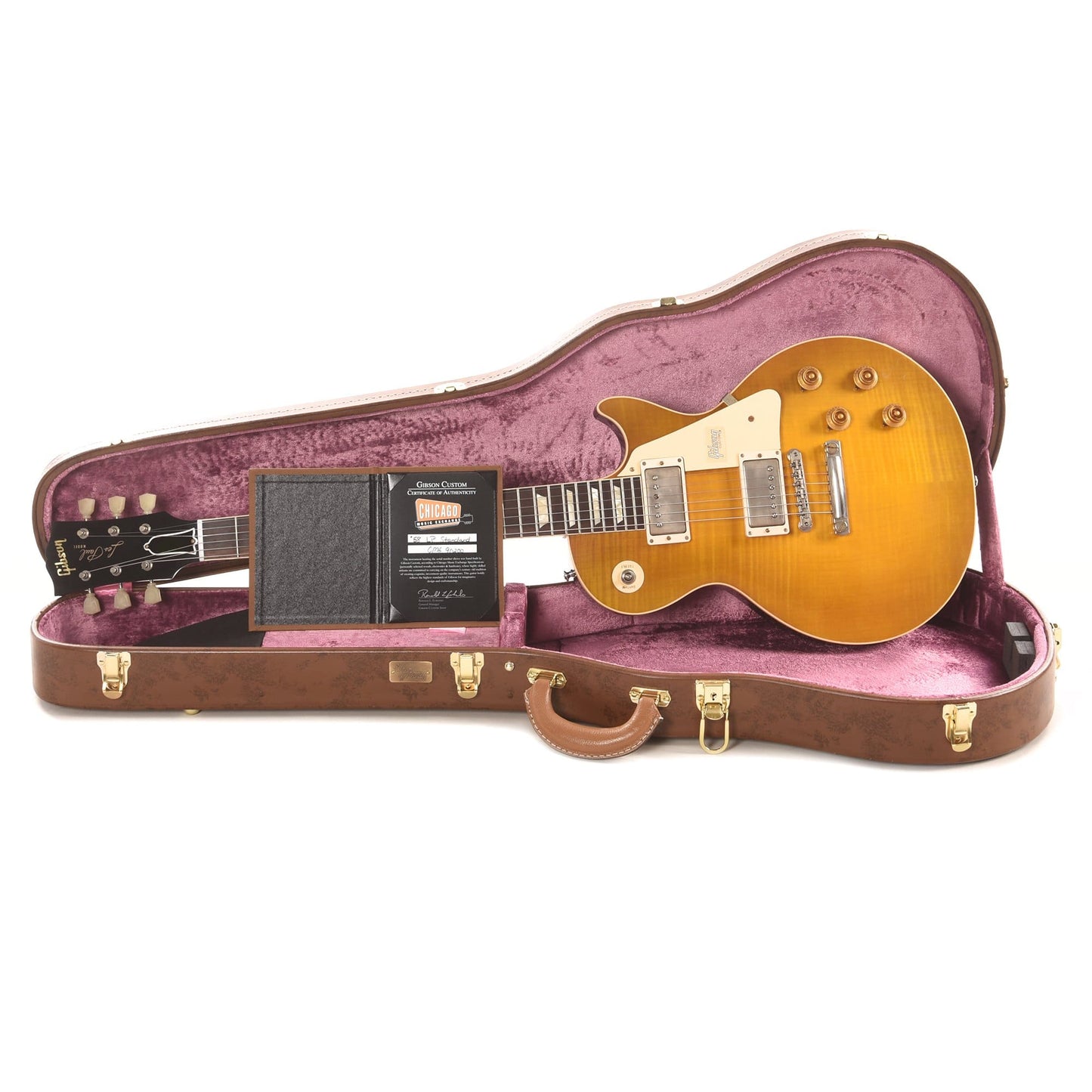 Gibson Custom 1958 Les Paul Standard "CME Spec" Plain Top Green Lemon VOS w/60 V2 Neck Profile Electric Guitars / Solid Body