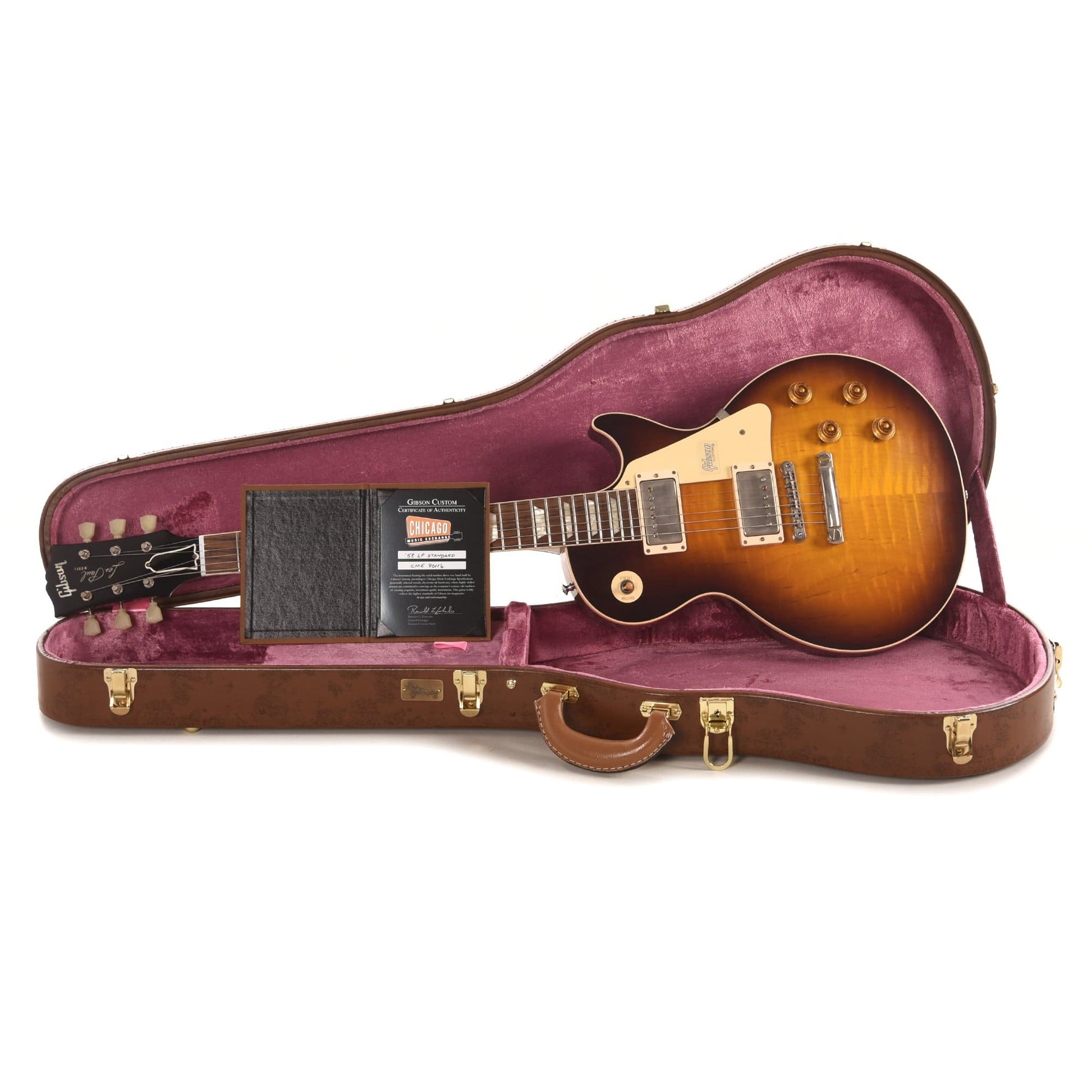 Gibson Custom 1958 Les Paul Standard "CME Spec" Plain Top Kindred Burst Fade VOS w/59 Carmelita Neck Electric Guitars / Solid Body