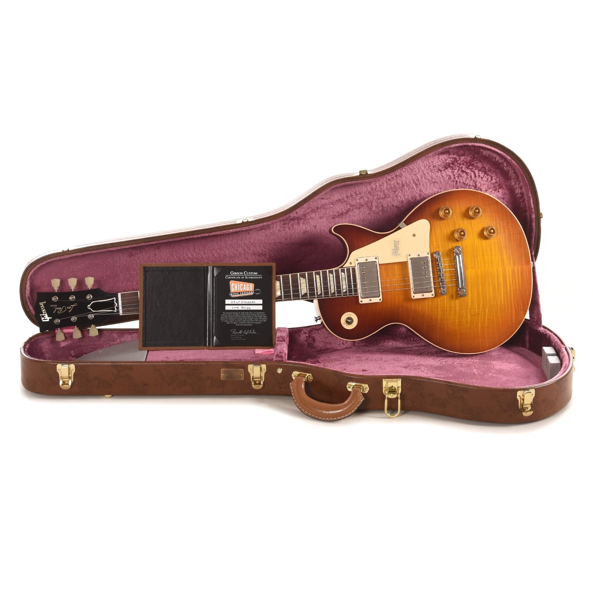 Gibson Custom 1958 Les Paul Standard "CME Spec" Plain Top Slow Iced Tea Fade VOS w/59 Carmelita Neck Electric Guitars / Solid Body