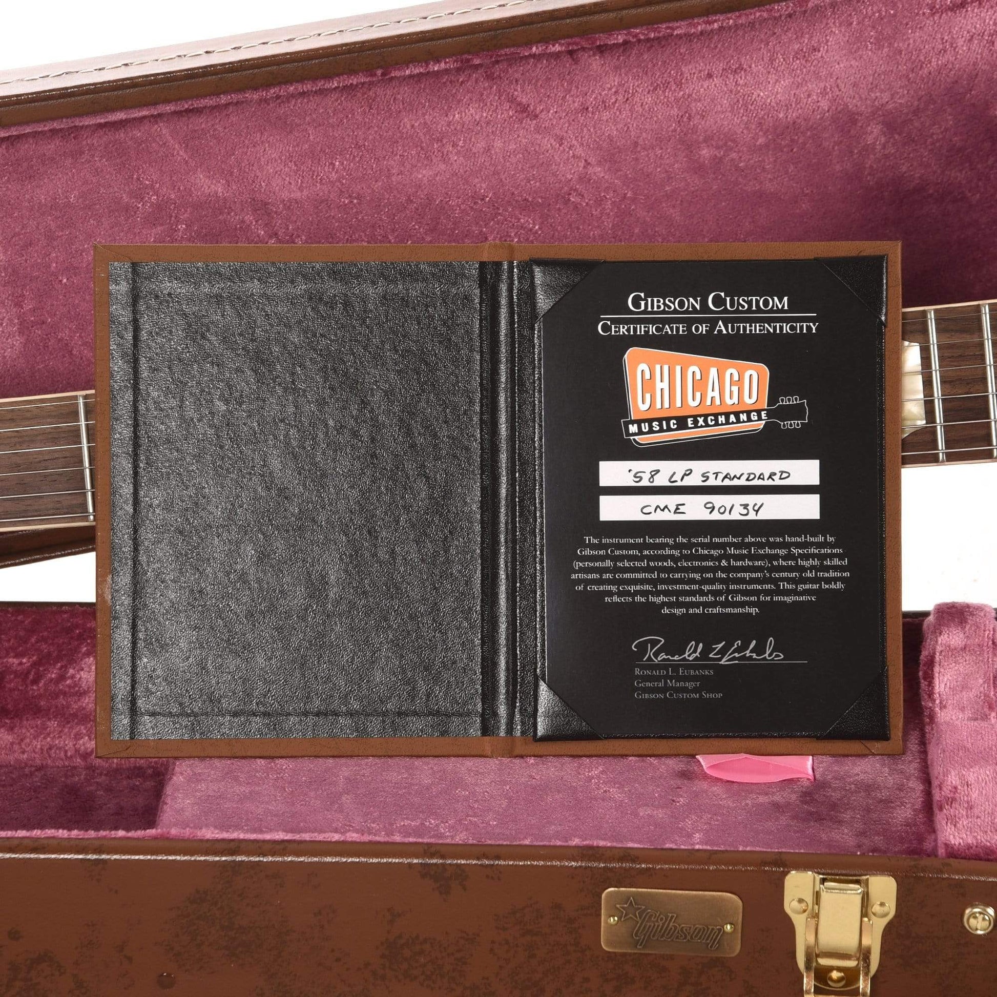 Gibson Custom 1958 Les Paul Standard "CME Spec" Plain Top Slow Iced Tea Fade VOS w/60 V2 Neck Profile Electric Guitars / Solid Body