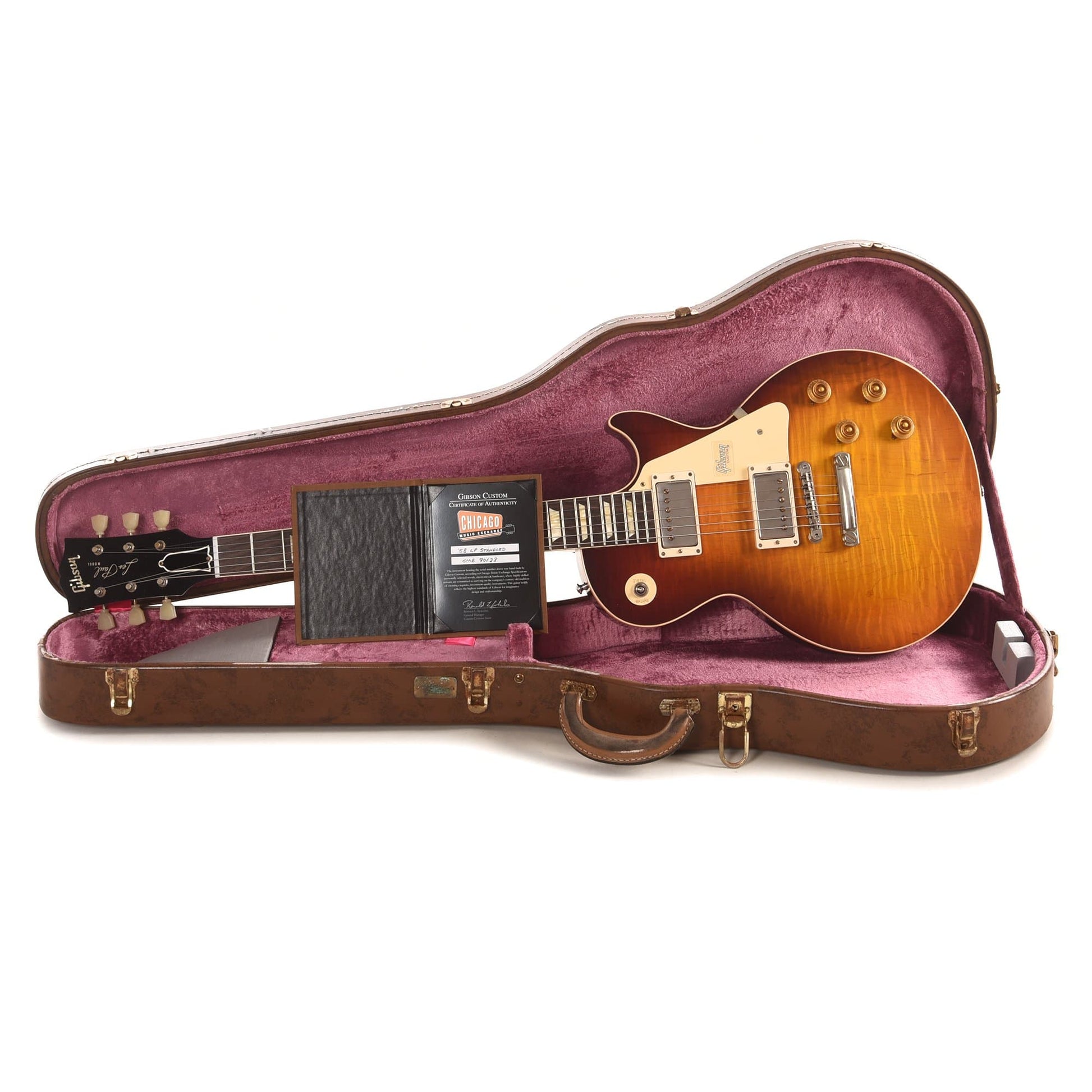 Gibson Custom 1958 Les Paul Standard "CME Spec" Slow Iced Tea Fade Light Aged w/59 Carmelita Neck Electric Guitars / Solid Body
