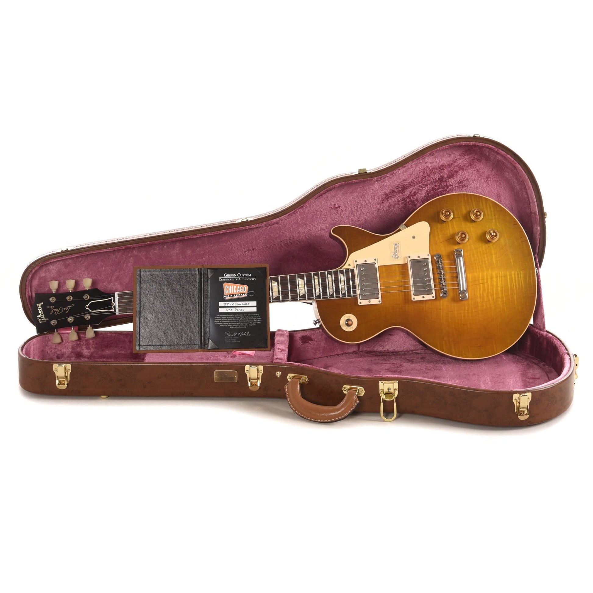 Gibson Custom 1958 Les Paul Standard Plain Top "CME Spec" Green Lemon VOS w/59 Carmelita Neck Electric Guitars / Solid Body