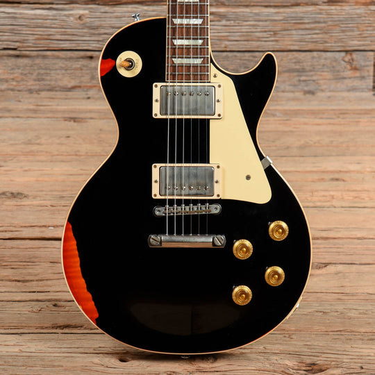 Gibson Custom 1958 Les Paul Standard Reissue Aged Ebony Painted Over Sunburst 2017 Electric Guitars / Solid Body