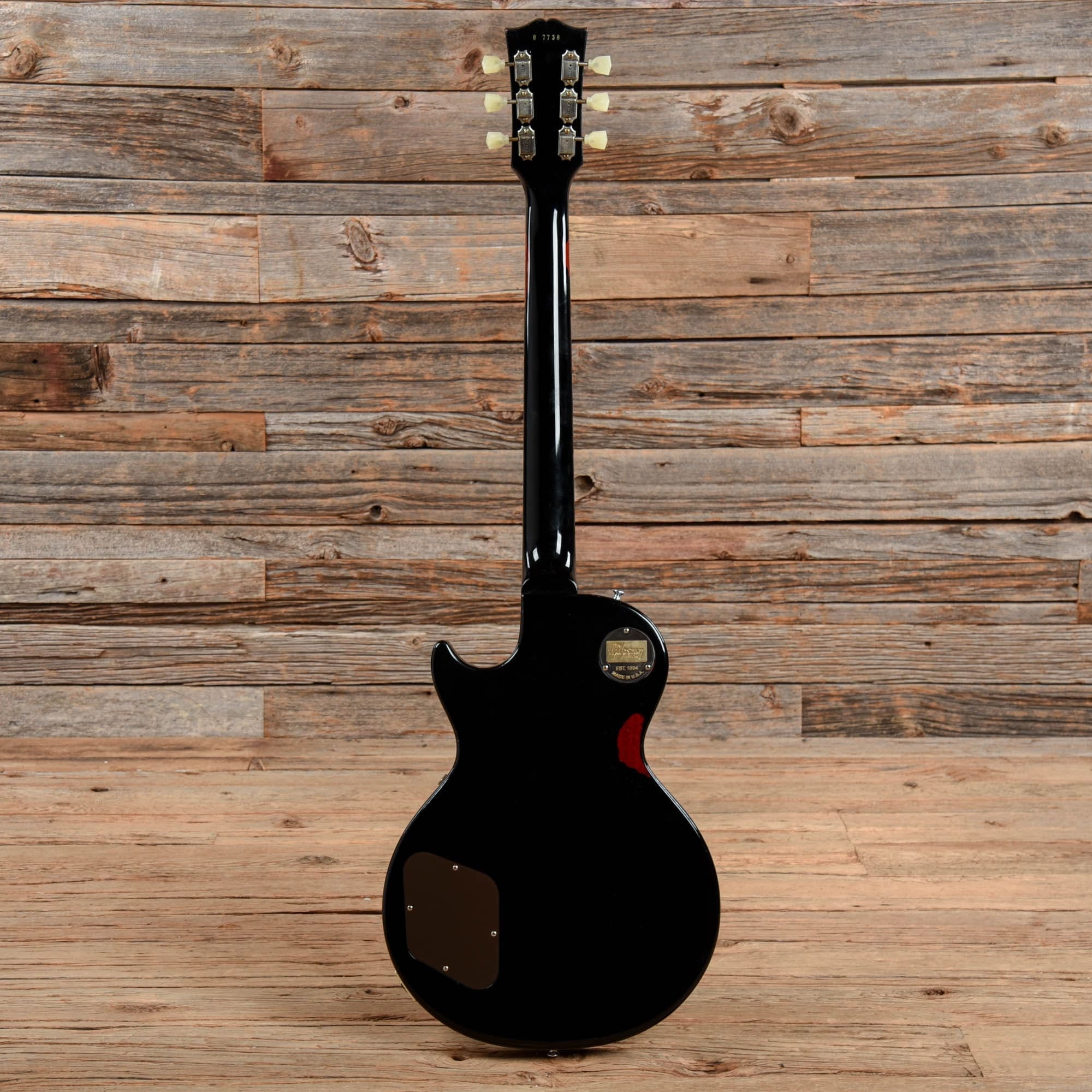 Gibson Custom 1958 Les Paul Standard Reissue Aged Ebony Painted Over Sunburst 2017 Electric Guitars / Solid Body